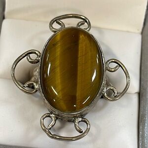 Tigers Eye Artisan 925 Ring Sz 7 1/2